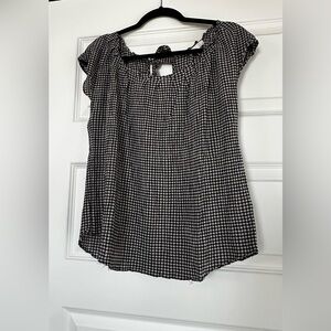LC Lauren Conrad Black and White Checkered Blouse